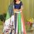 white rayon printed navratri special lehenga choli