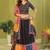 black rayon printed navratri special lehenga choli