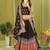 black rayon printed navratri special lehenga choli