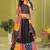 black rayon printed navratri special lehenga choli