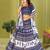 blue rayon printed navratri special lehenga choli