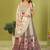 cream rayon printed navratri special lehenga choli