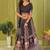 black rayon printed navratri special lehenga choli