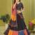 black rayon printed navratri special lehenga choli