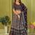 black rayon printed navratri special lehenga choli