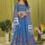 blue rayon printed navratri special lehenga choli