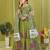 green rayon printed navratri special lehenga choli