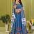 blue rayon printed navratri special lehenga choli