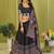 black rayon printed navratri special lehenga choli