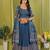 blue rayon printed navratri special lehenga choli