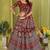 maroon rayon printed navratri special lehenga choli