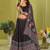black rayon printed navratri special lehenga choli