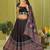 black rayon printed navratri special lehenga choli