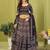 black rayon printed navratri special lehenga choli