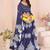 blue rayon printed navratri special lehenga choli