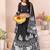 black rayon printed navratri special lehenga choli