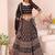 black rayon printed navratri special lehenga choli
