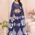 blue rayon printed navratri special lehenga choli