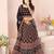 black rayon printed navratri special lehenga choli
