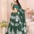 green rayon printed navratri special lehenga choli