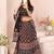 black rayon printed navratri special lehenga choli