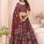 maroon rayon printed navratri special lehenga choli