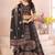black rayon printed navratri special lehenga choli