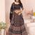 black rayon printed navratri special lehenga choli