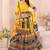 yellow rayon printed navratri special lehenga choli