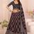 black rayon printed navratri special lehenga choli
