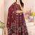 maroon rayon printed navratri special lehenga choli