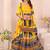 yellow rayon printed navratri special lehenga choli