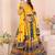 yellow rayon printed navratri special lehenga choli