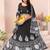 black rayon printed navratri special lehenga choli