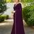 Magenta embroidered georgette saree with blouse