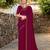 Maroon embroidered georgette saree with blouse
