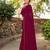 Maroon embroidered georgette saree with blouse