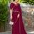 Maroon embroidered georgette saree with blouse