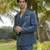 Denim blue 4-way stretch plain jacket