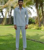 Light blue 4-way stretch plain jacket