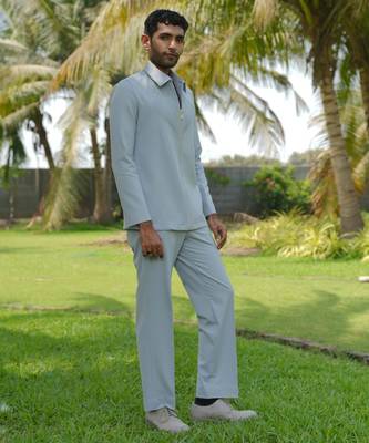Light blue 4-way stretch plain jacket 2