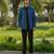 Teal blue 4-way stretch plain jacket