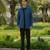 Teal blue 4-way stretch plain jacket