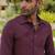 Burgundy 4-way stretch plain shacket