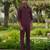 Burgundy 4-way stretch plain shacket