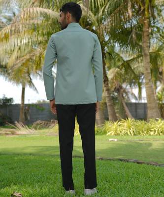 Olive 4-way stretch plain jacket 3