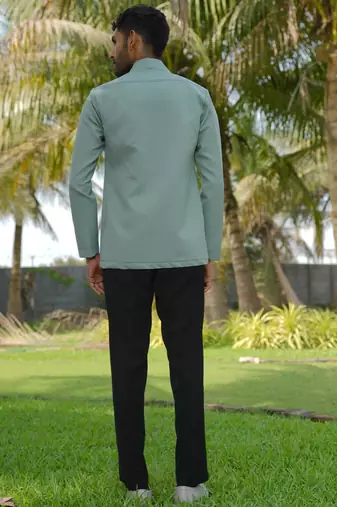 Olive 4-way stretch plain jacket