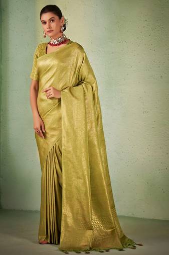 Light Green Kanjeevaram Design Art Silk Saree