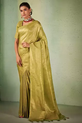 Light Green Kanjeevaram Design Art Silk Saree