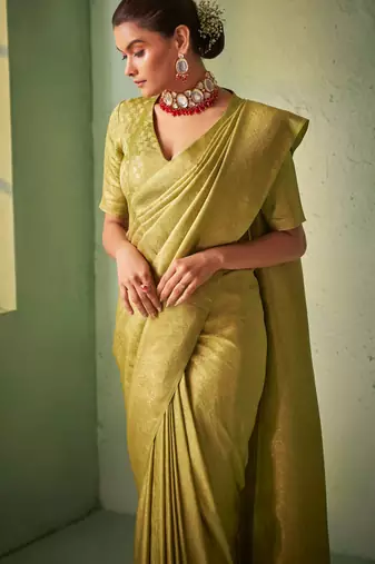Light Green Kanjeevaram Design Art Silk Saree